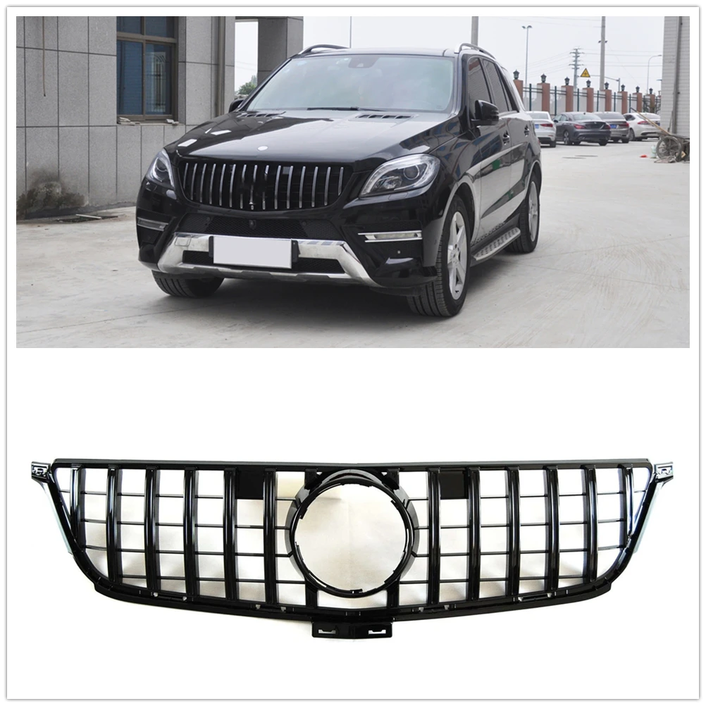 

Racing Grills For Mercedes Benz W166 ML 2012-2015 GT Front Grille Black ML300 ML350 ML400 Car Upper Bumper Hood Mesh Body Kit