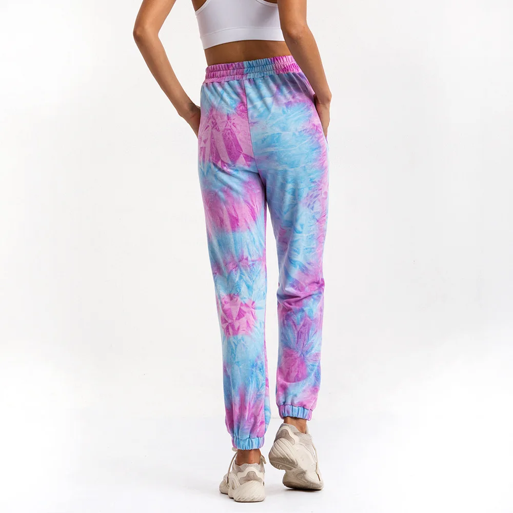 BOOFEENAA Tie Dye модные Беговые брюки в повседневном стиле женские уличные спортивные