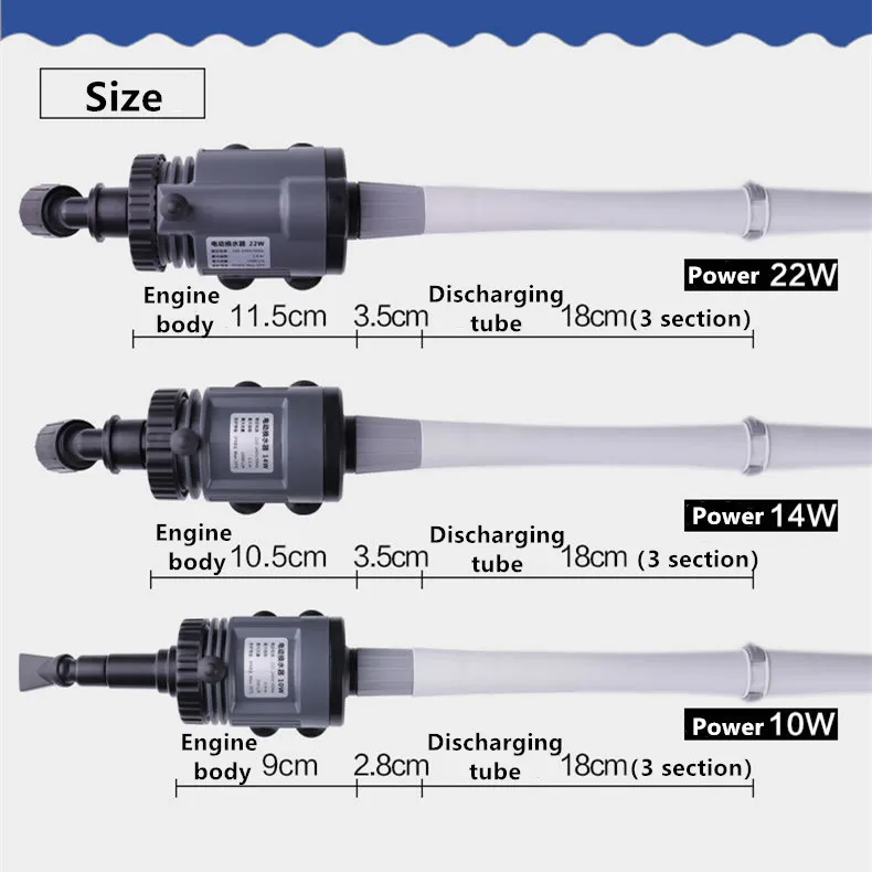

10w/ 14w/ 22w Aquarium Fish Tank Water Change Pump Cleaning Tools Siphon Water Filter Pump Submersible Pump Gravel Cleaner