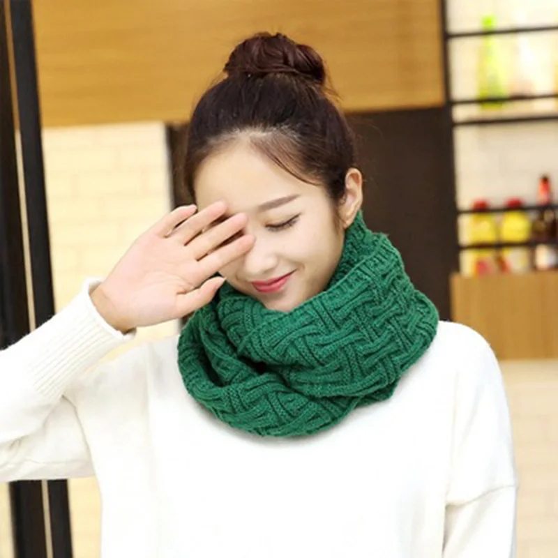 

Autumn Winter Fashion Imitation Cashmere Ladies Scarf Outdoor Warmth Thick Solid Color Geometric Tic-Tac-Toe Knit Men's Bib i32