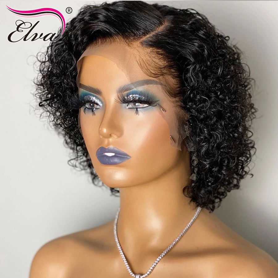 Парики из человеческих волос с глубокой волной предварительно выщипанные