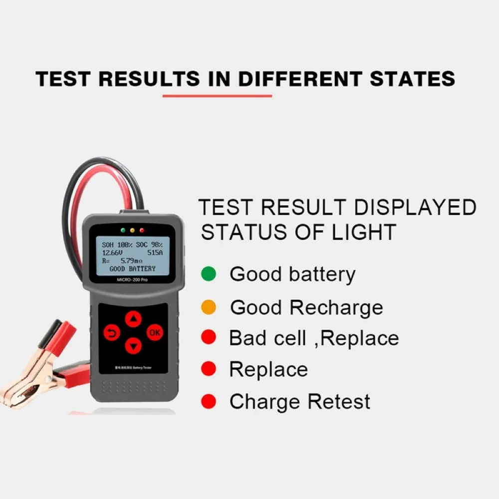 

Automotive Load Battery System Analyzer MICRO-200 PRO Car Battery Tester 12V 24V Multi-Language Digital AGM EFB Gel