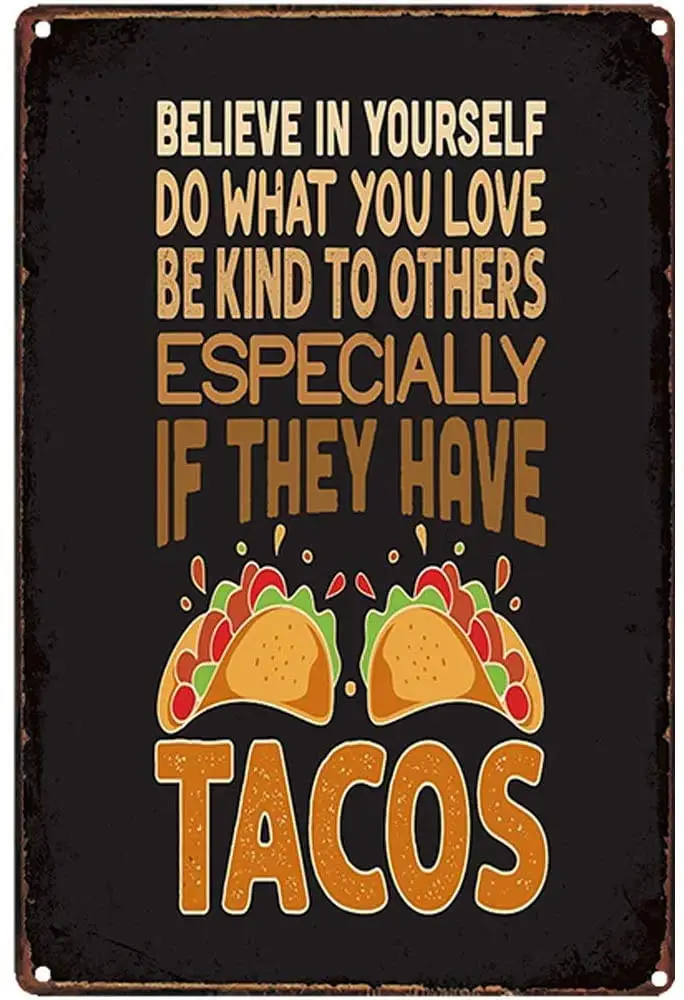 

Believe in Yourself Fast Food Restaurant Novelty Parking Retro Metal Tin Sign Plaque Poster Wall Decor Art Shabby Chic Gift -Tin