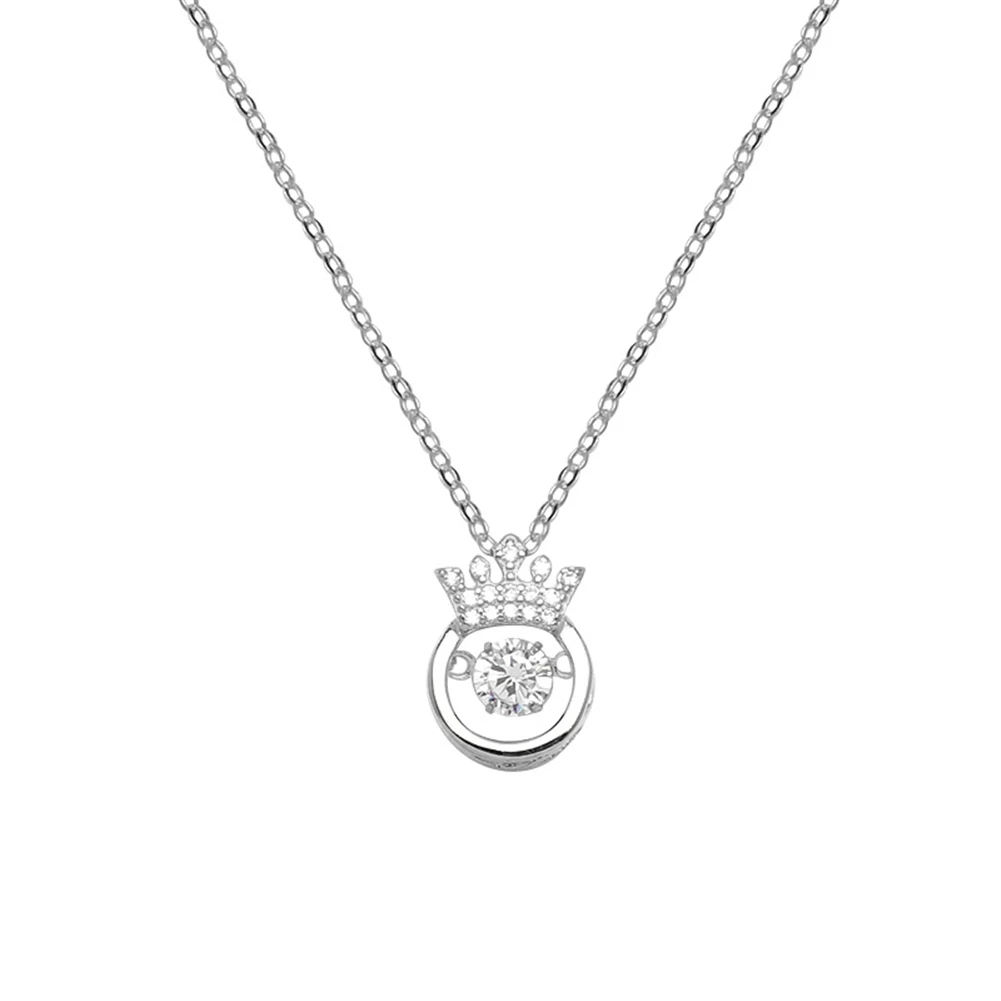 

Flieckering Series Fashion Sterling Silver Necklace Crown with Shiny ZIrconia for Women Girlfriend GIft YS80004NDFO