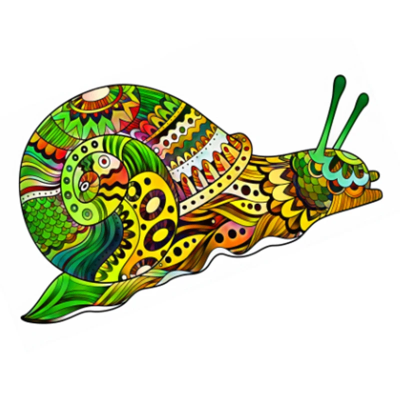 

New Colorful Artwork Wooden Jigsaw Unique Rainbow Snails Shaped Puzzles 100 200 300 Pieces Teen Kids Birthday Gift Toy Wholesale