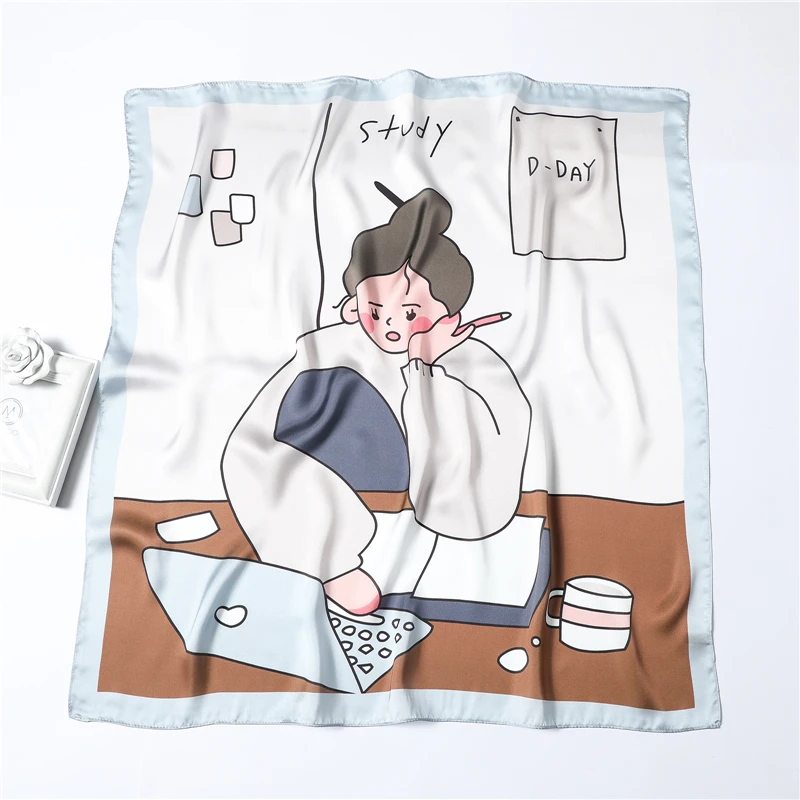 2021 Весенний новый шелковый шарф женский маленький квадратный бандана дамские