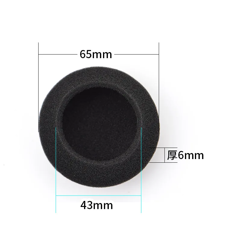 

55/65mm Replacement Sponge Earphone Ear Pads Headphone Earpads Cushion Memory Foam Earphone Cover Headset Repair Parts 2 pairs