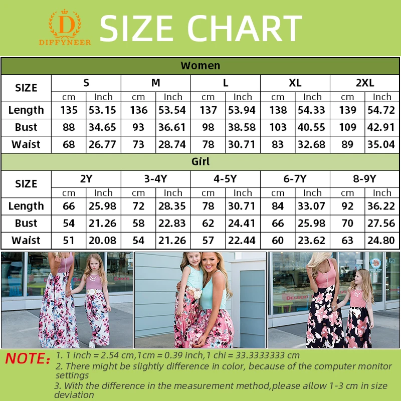 

Family Matching Maxi Dress 2021 Summer Mom And Me Daughter Patchwork Floral Long Beach Dresses For Women Mother Baby Girl Clothe