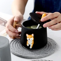 porcelain coffee mugs milk tea cup restaurant gifts ceramic home office with lovely dog spoon suitable for hot and cold drinks