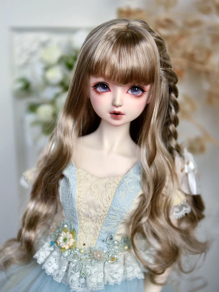 

Новый парик для куклы BJD на 1/3, 1/4, 1/6, длинные вьющиеся волосы с бантом, аксессуары, мягкие плетеные волосы 4 цветов, подходит для 8-9 дюймов, 7-8 дю...