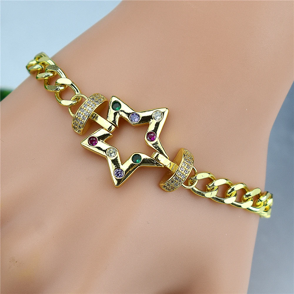 Милая звезда браслет полый пятиконечная счастливая дружба двойные ювелирные