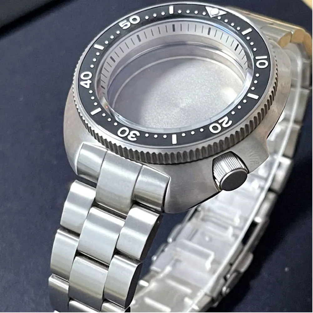 Чехол для дайверских часов из твердого титана для механизмов NH35A/NH36A, сапфировое стекло, черное/серое кольцо глав, водонепроницаемость до 200 м, предотвращает аллергию.