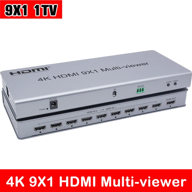 4K 9x1 HDMI Quad multi просмотра переключатель 9 в 1 выход бесшовный Мульти PIP фото экран