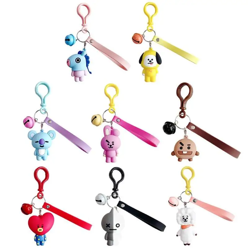 Милый корейский женский и мужской брелок с мультяшным персонажем брелоки сумки