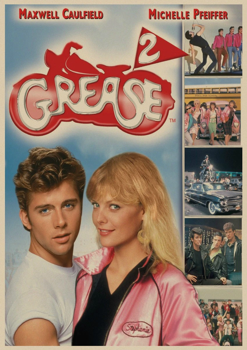 

New Grease Movie Poster Good Quality Vintage Retro Kraft Paper Office Gift Room Dining Home Decor Wall Sticker Cafe Bar painting