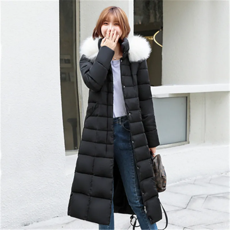 

X-Long 2020 New Arrival Fashion Slim Women Winter Jacket Cotton Padded Warm Thicken Ladies Coat Long Coats Parka Womens Jackets5