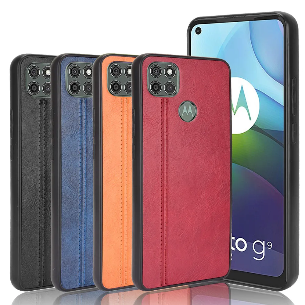 Чехол для Motorola Moto G9 Power роскошный чехол из телячьей кожи с линиями жесткая задняя