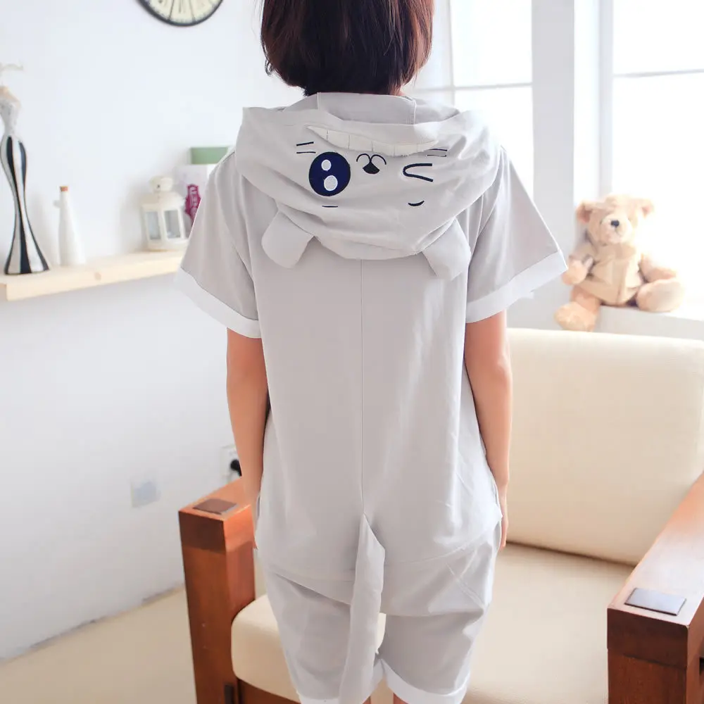 Женская пижама Kigurumis Хлопковая пижама-комбинезон с коротким рукавом и