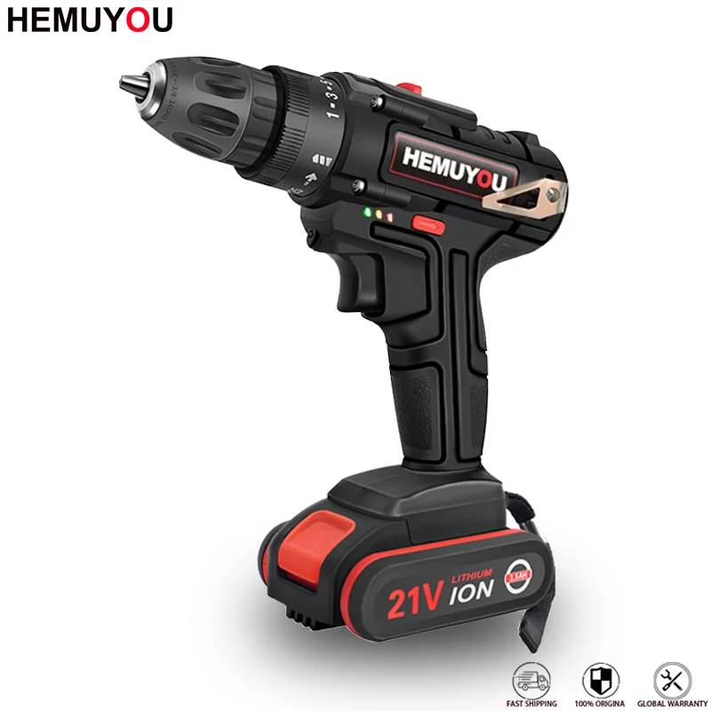 Аккумуляторная дрель шуруповерт 21 в с литиевой батареей|Электрические дрели| |