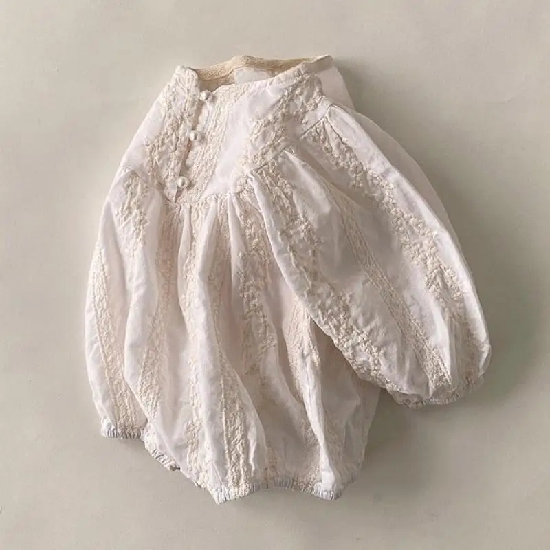 

2021Autumn Infant Newborn Fashion Clothing Baby Girl Embroidery Flower Long Sleeve Bodysuit Toddler Jumpsiut 2253