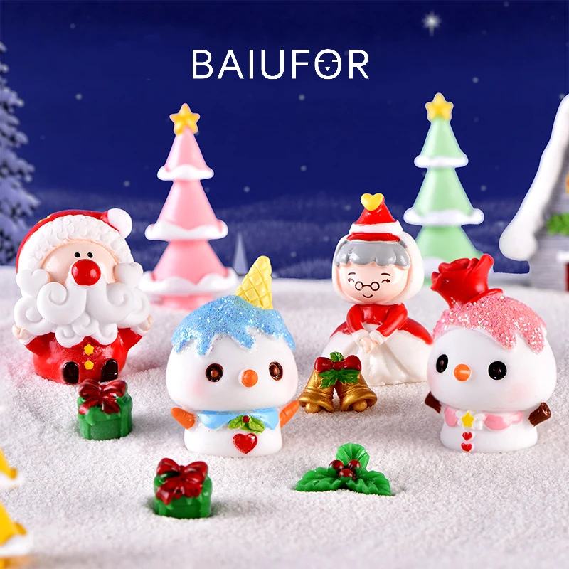 BAIUFOR Счастливого Рождества Миньоны Санта Клаус Снеговик дерево Луна статуэтки