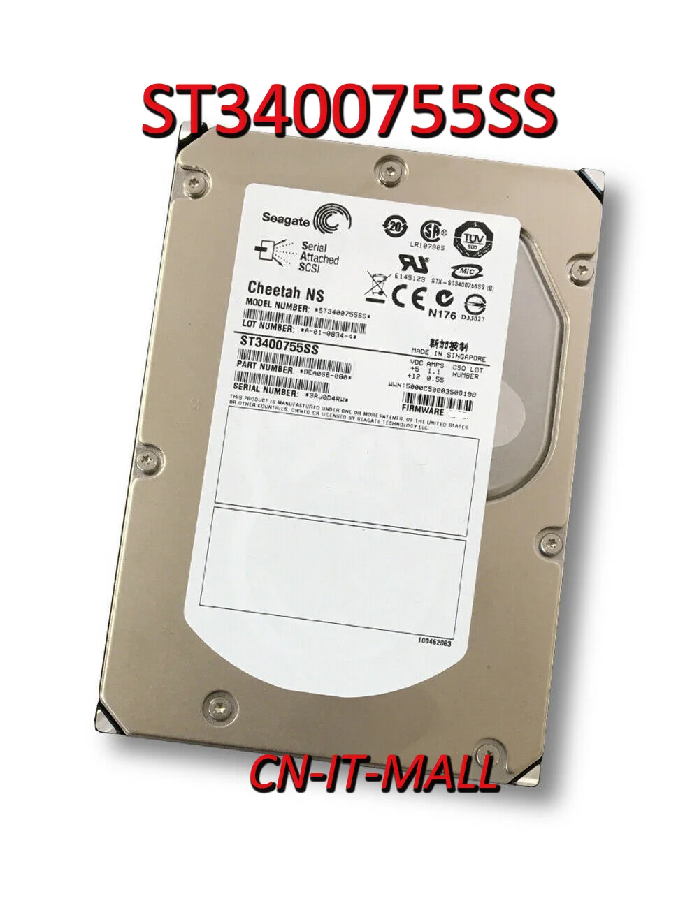 

Seagate Cheetah GY583 ST3400755SS 400GB 10000 RPM 16MB Cache SAS 3Gb/s 3.5" Internal Hard Drive