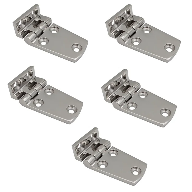 

5pcs/lot right angle 38*66mm marine grade 316 stainless steel mirror polished cast offset short side hinges for boat yacht hinge