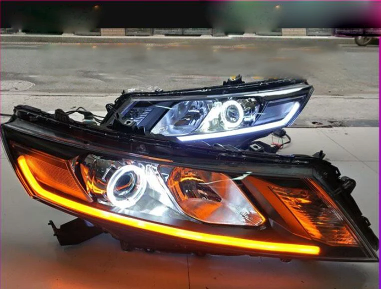 

one set 2011 2012 2013y car bupmer head light for Crosstour headlight car accessories LED DRL HID xenon fog Crosstour headlamp