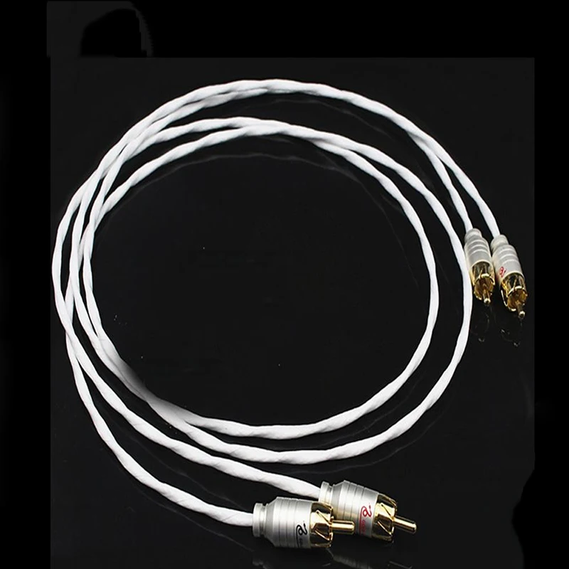 1 пара Hi Fi аудиокабель с серебряным покрытием 2RCA на 2RCA|Кабели VGA| |