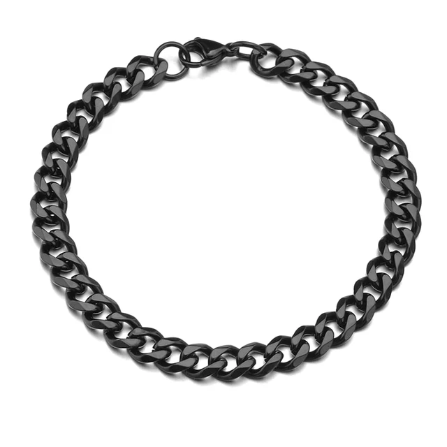 High Quality Stainless Steel Bracelets For Men Blank Color Punk Curb Cuban Link Chain Bracelets On the Hand Jewelry Gifts trend 5