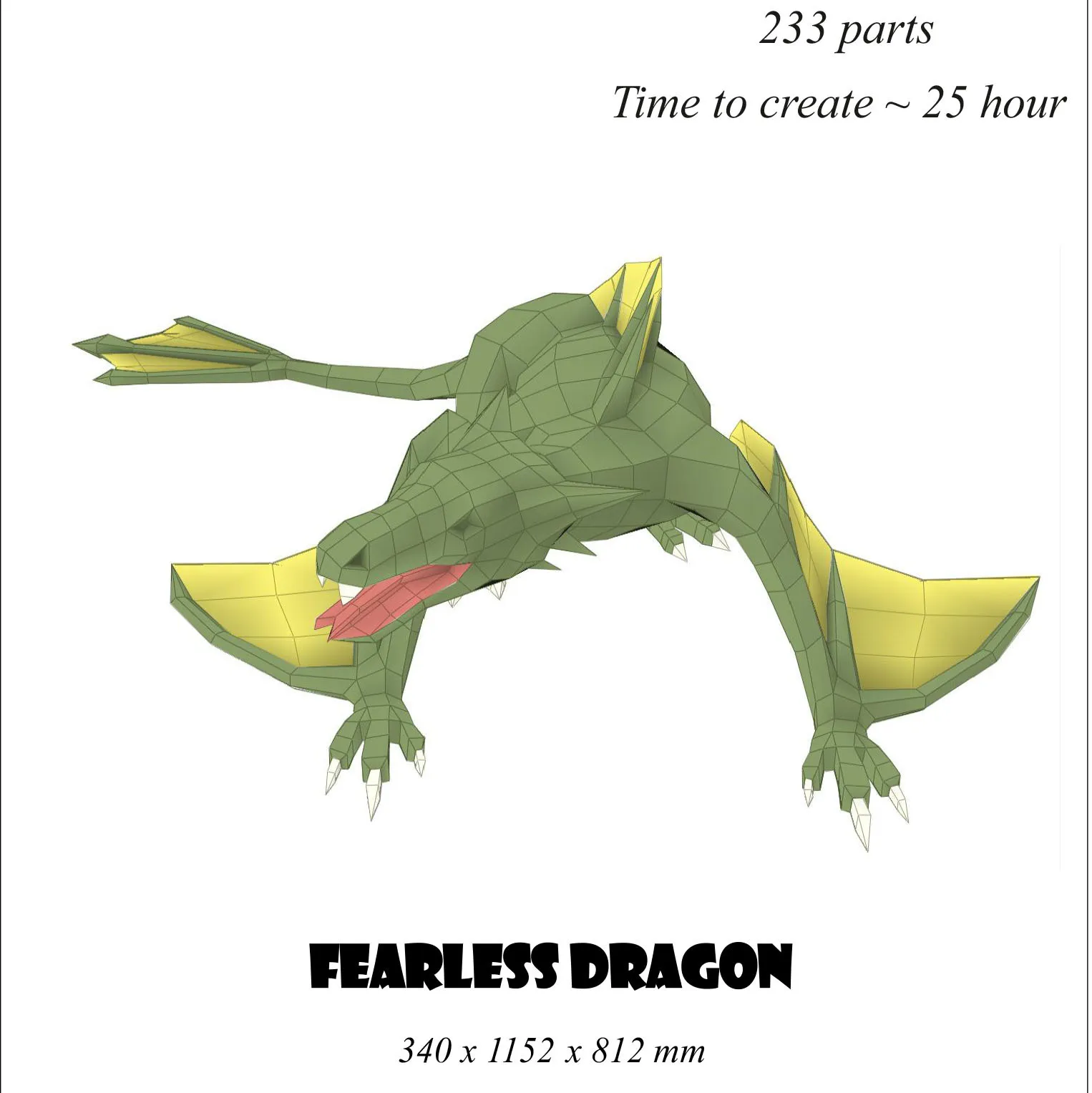 Бесстрашный динозавр 3D бумажная модель Сделай Сам мультфильм 3-мерные животные