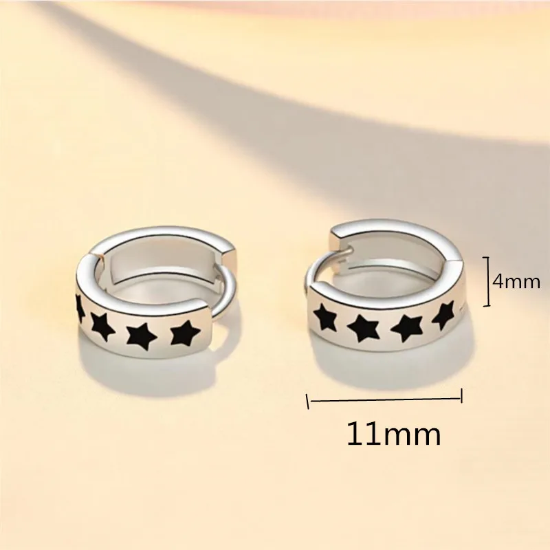 Женские серьги кольца Everoyal модные из стерлингового серебра 925 пробы с черной