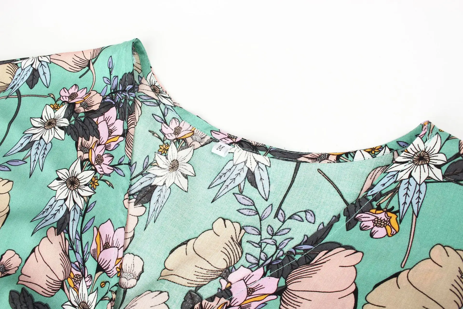 

Fashion Women Short Sleeve Dress 2020 Summer Flower Print Holiday Beach Dress
