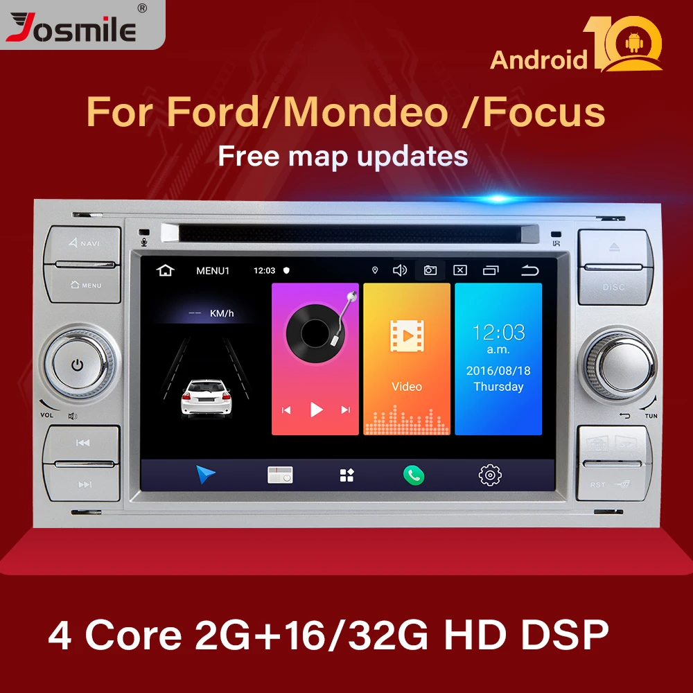4 ядра 2 din Android 10 автомобильный dvd плеер для Ford Focus 23 mk2 Mondeo Kuga Fiesta Transit Connect S C MAX GPS