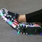 Детские светящиеся кроссовки для мальчиков и девочек с колесами, новинка 2019, туфли со светодиодной подсветкой, детские кроссовки на колесах, спортивные Ролики обувь для скейта