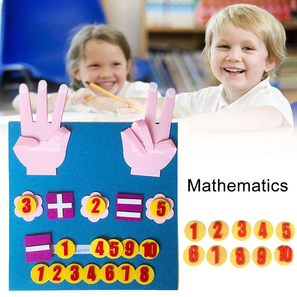 Kindergarten Puzzle Math Teaching Aids Handmade Felt Finger DIY Numbers Novelty Counting Fingers Teaching Toys Numbers Toy C0K4