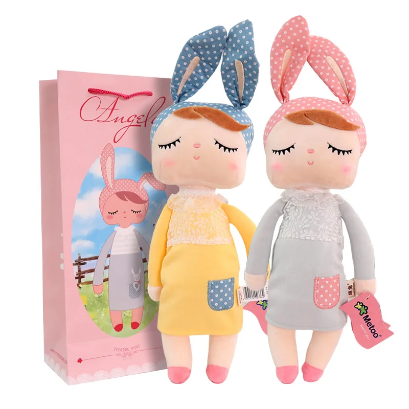 Ангела Кролик Плюшевая Кукла с бумажным подарочным мешком в коробке мягкие