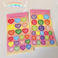 mosaic pixel shiny laser sticker cartoon hand account material sticker hand account kawaii stationery sticky notes planner cute