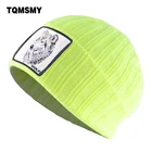 Повседневные зимние шапки для мужчин, вышитые волчьи шапочки, женская уличная Лыжная Балаклава, Осенняя шапка в стиле хип-хоп, толстые теплые шапки