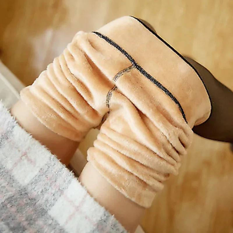 Новинка поддельные полупрозрачные теплые флисовые Колготки облегающие