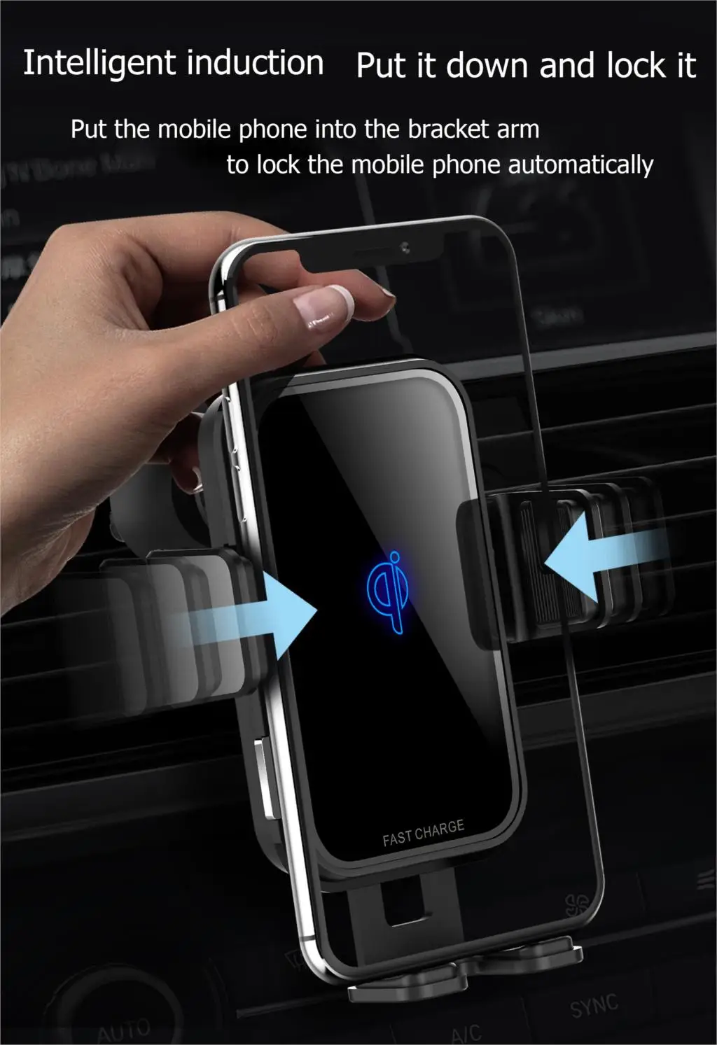 696 Y5 Qi автомобильное беспроводное зарядное устройство для iPhone 8 8plus X для samsung S10 S9 интеллектуальный инфракрасный быстрый мобильный телефон Беспроводное зарядное устройство
