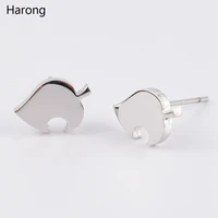 3 colors animal crossing copper quality earrings leaves small cute stud earrings female jewelry wedding party accessories