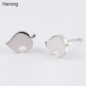3 / Colors Animal Crossing Copper Quality Earrings Leaves Small Cute Stud Earrings Female Jewelry We