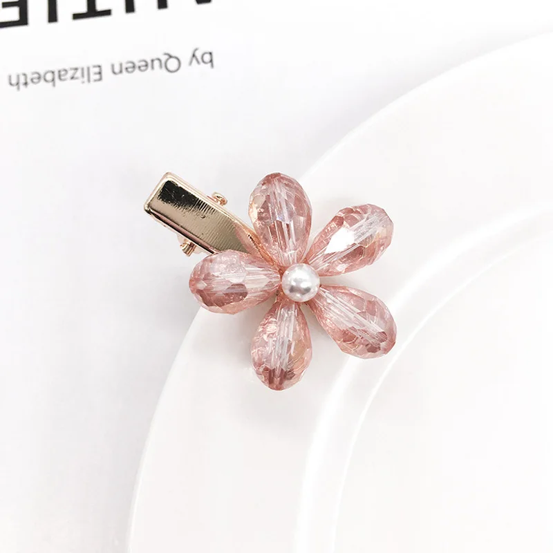 

2021 New Fashion Mini Pearl Hair Claws for Women Korean Small Flower Clips Set Hair Accessories Gold Crab Girls Headwear Wedding