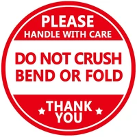 2 inch fragile please do not crush bend or fold shipping handling warning stickers labels for package 500 pcs per roll