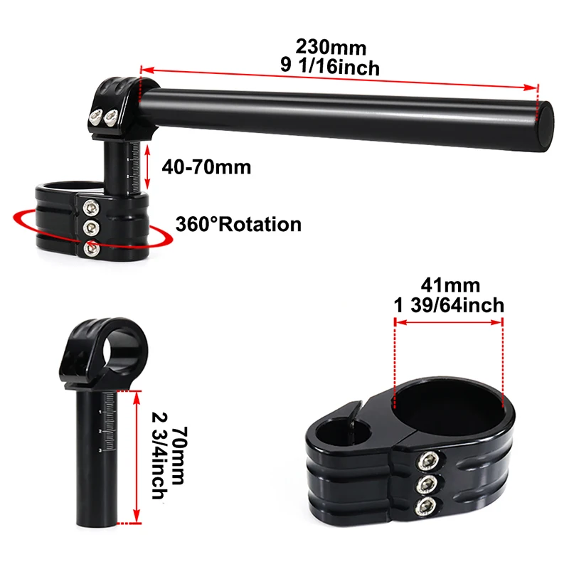 

Мотоциклетный руль с клипсой, универсальный подъемник для руля 37 мм, 41 мм, 43 мм, 50 мм, 53 мм, 55 мм, регулируемые клипсы на руль