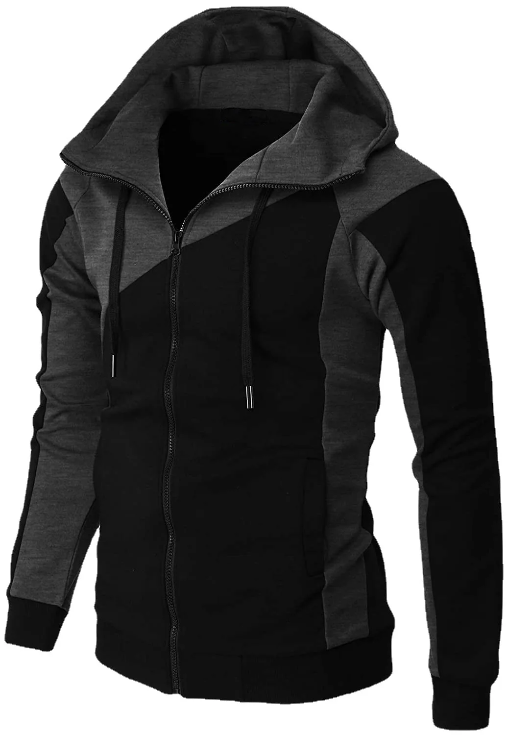 

NEW Contrast Color Jacket Male Slim Hooded Men's Sweater Casual Fashion Men's Clothing Zipper Sports Jacket