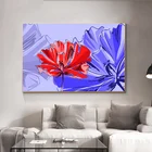 Современная Абстрактная Картина на холсте настенная живопись красочный цветочный постер HD печать для гостиной спальни украшение квадраты