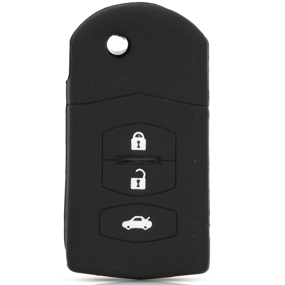 

jingyuqin 10pcs Remote 3 Buttons Folding Car Key Case For Mazda 2 3 5 6 8 Atenza CX5 CX-7 CX-9 MX-5 RX Keyrings Holder Case