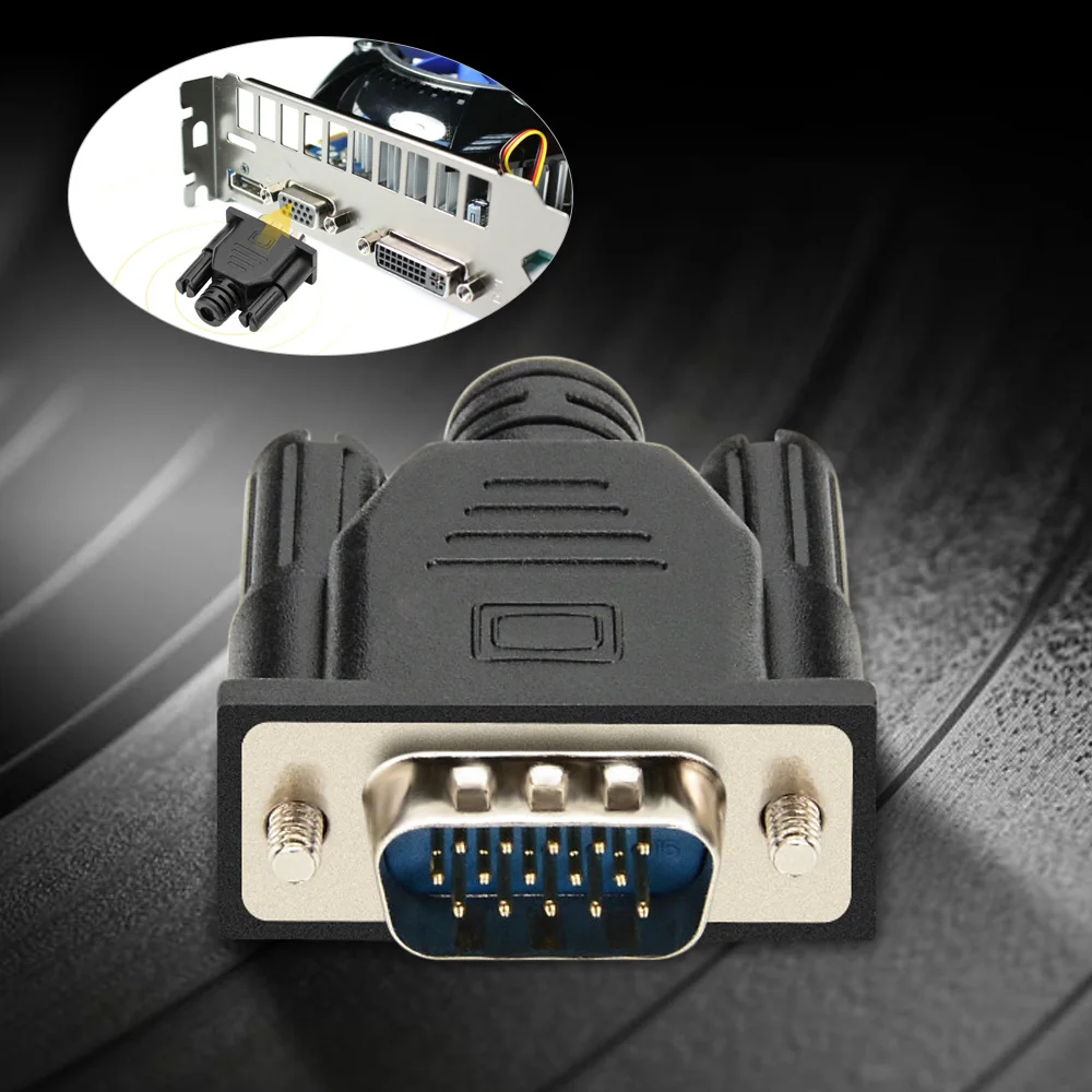 

VGA Virtual Display Adapter Male 15Pin Dummy Plug EDID Headless Ghost Emulator Lock Plate Monitor Adapter 1920x1080 60Hz